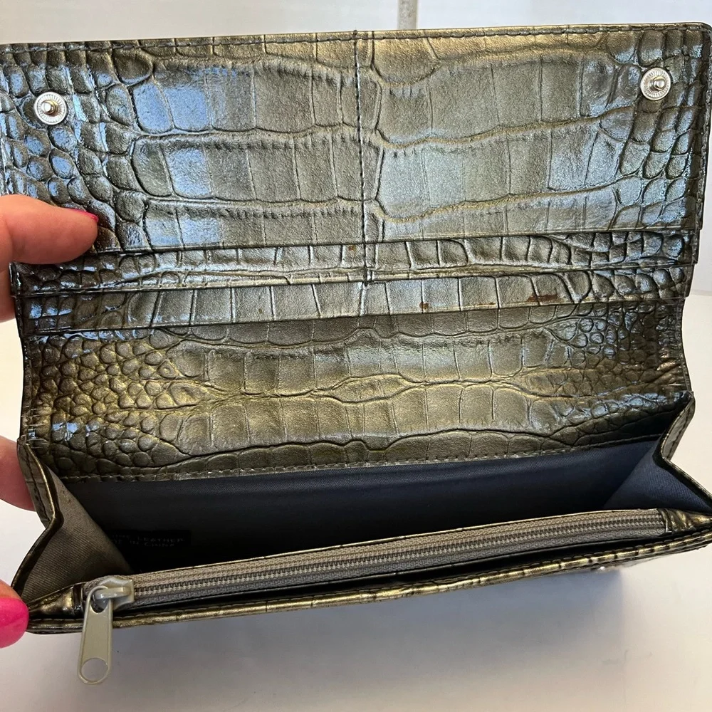 Nordstrom leather crocodile embossed wallet